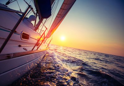 sunset view from the boat