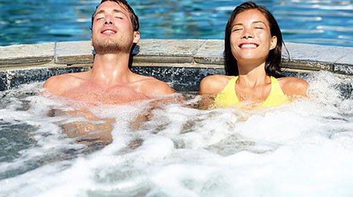 couple in hot tub