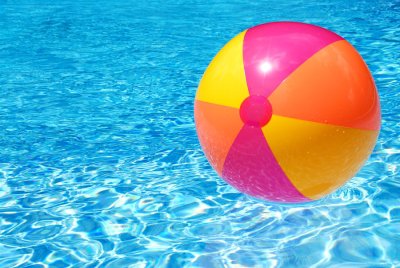 ball floating on the pool