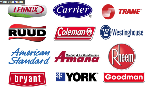 HVAC brand logos from the brands listed above