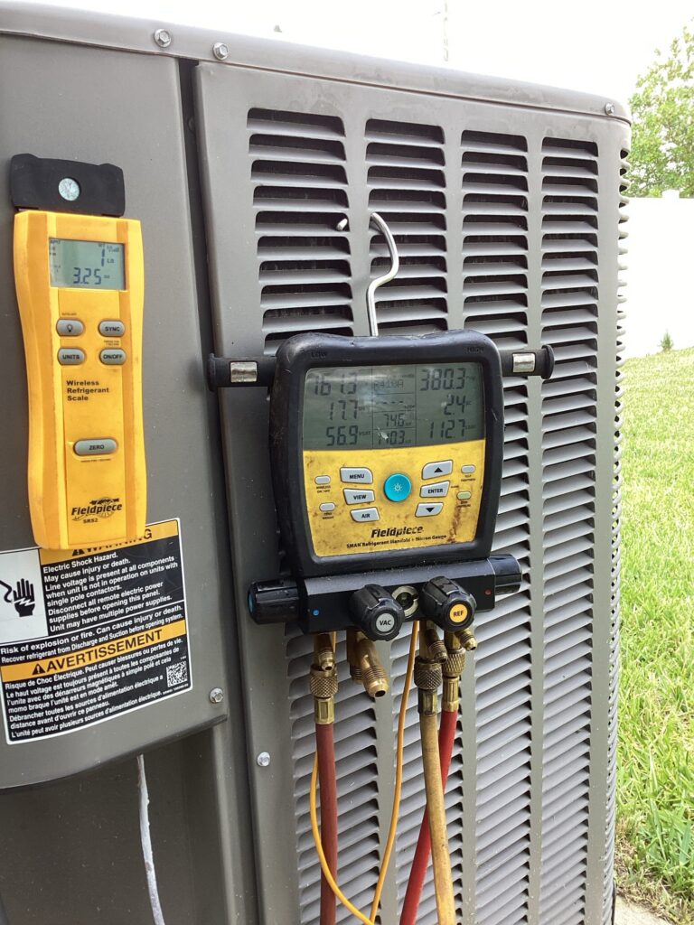 Wireless air pressure manifold kit used for AC repair.