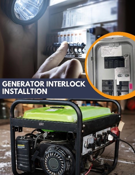 Generator interlock installed to hookup up generator to home.