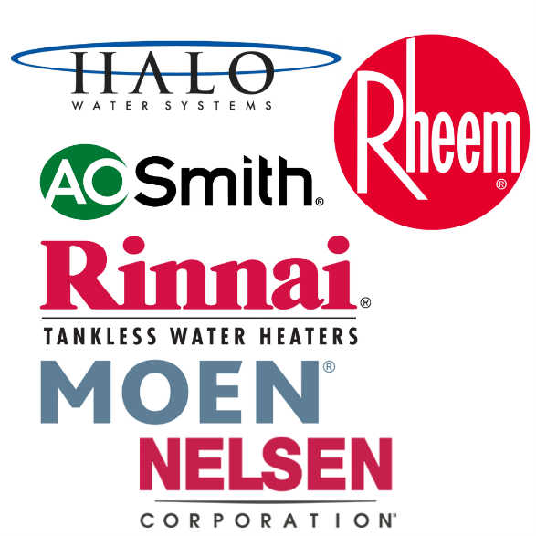 Top plumbing brands for water heaters, water filtration, water softening, and home appliances.