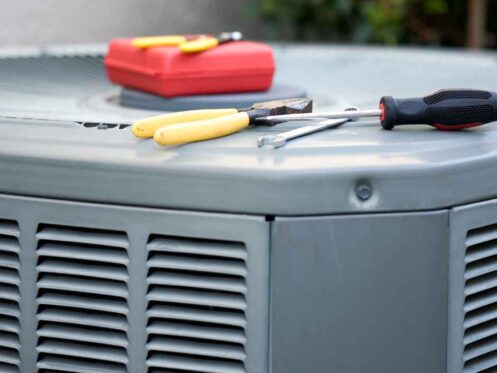 Tools on an air conditioner for repair